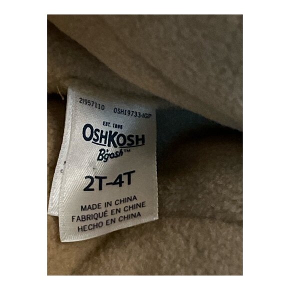 OshKosh B’gosh Sherpa Trapper Hat Toddler 2T–4T Tan Faux Fur Winter Ear Flap Cap - Picture 5 of 6